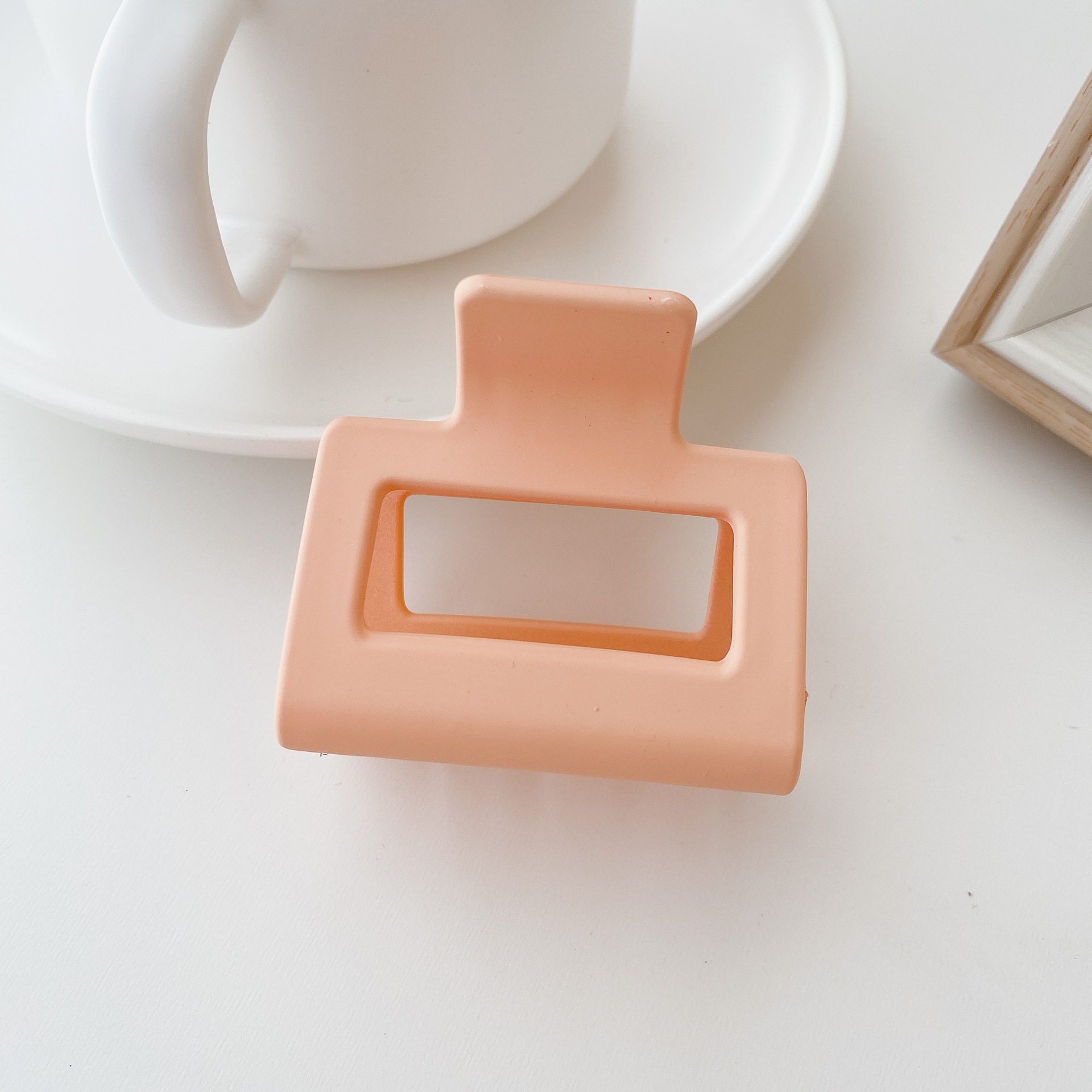 Hair Accessories Girl Hair Clip Frosted Style 5cm Square Meat Pink - Shop at LoveMi
