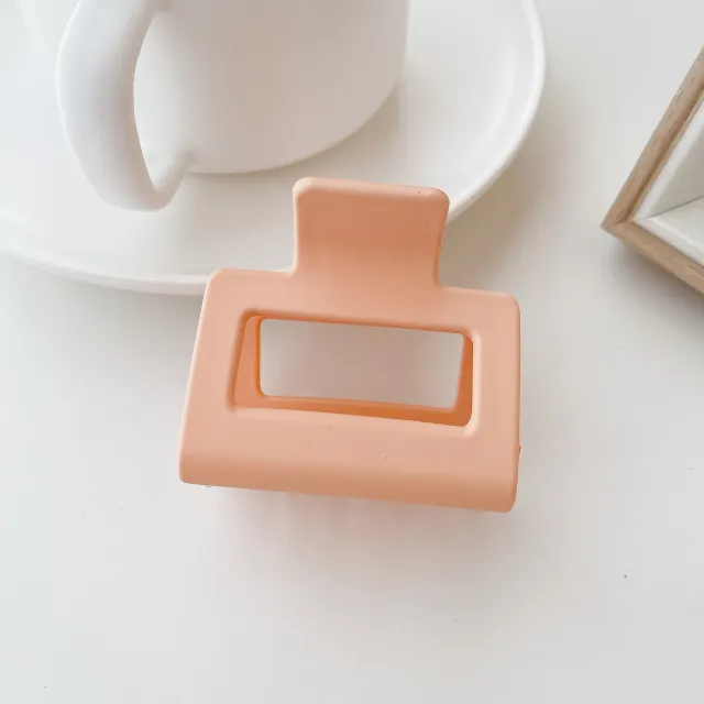 Hair Accessories Girl Hair Clip Frosted Style 5cm Square Meat Pink - Shop at LoveMi