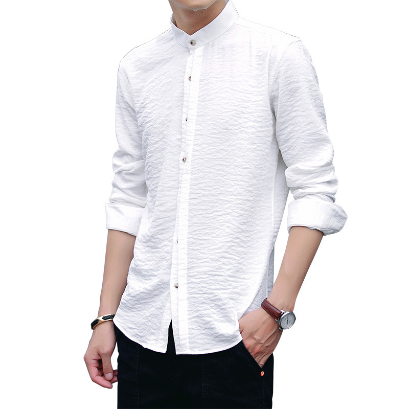 Title 4, Casual stand-up collar wear all-match shirt