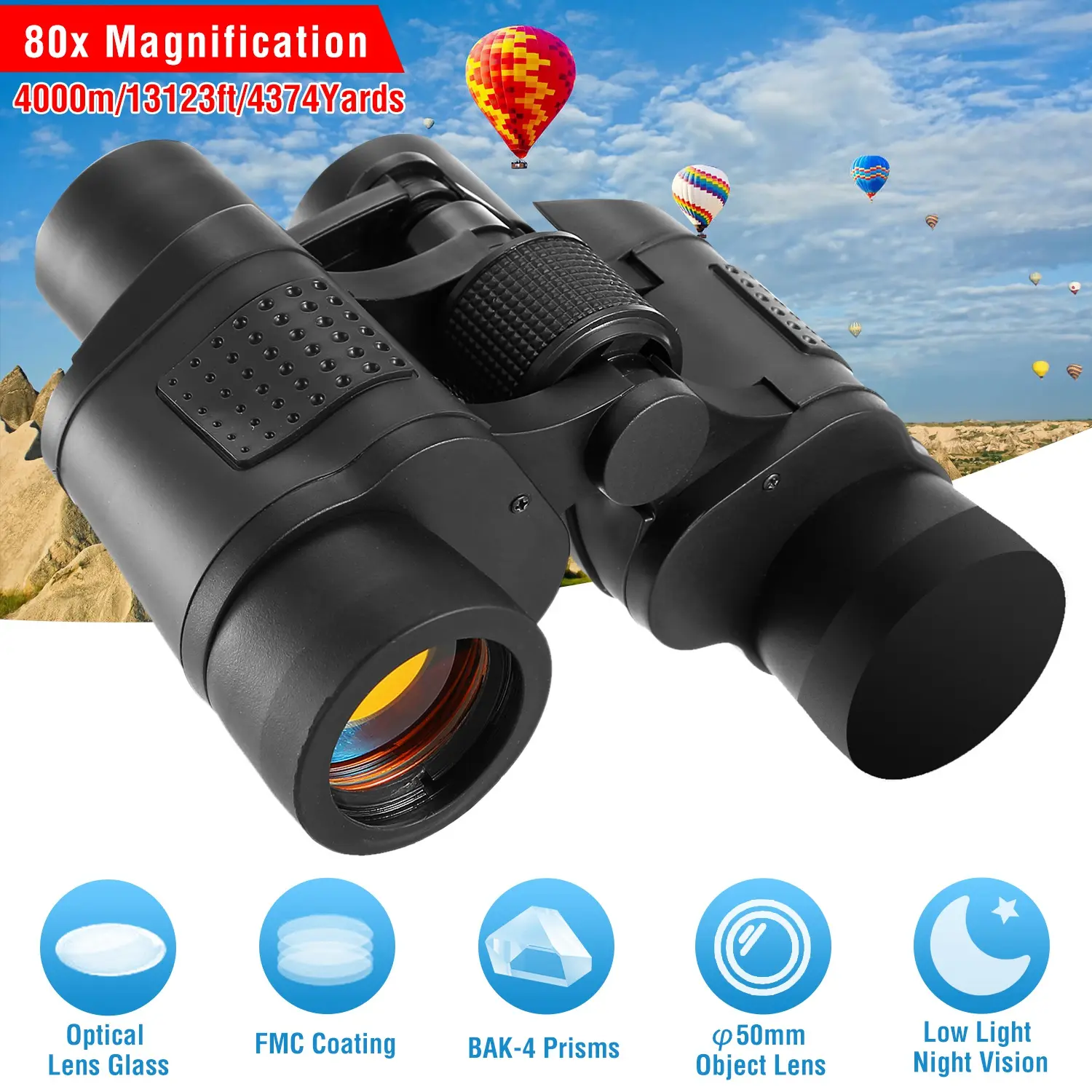 Portable HD Binoculars With FMC Lens Low