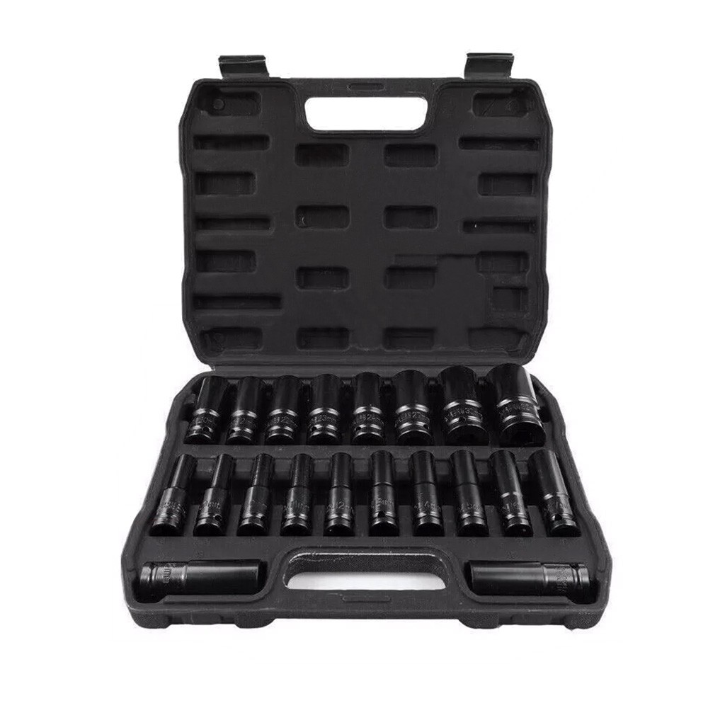 20PCS Deep Impact Socket Set 1 2 Inch Drive Metric 8 - 32mm For Car Truck — image 12