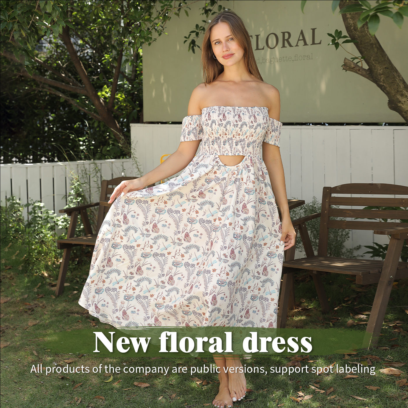 Off-Shoulder Floral Dress for Women. Size Information: size：M ,L,XL,XXL Note： 1. Asian sizes are 1 to 2 sizes smaller than European and American people. Choose the larger size if your size between two sizes. Please allow 2-3cm differences due to manual me