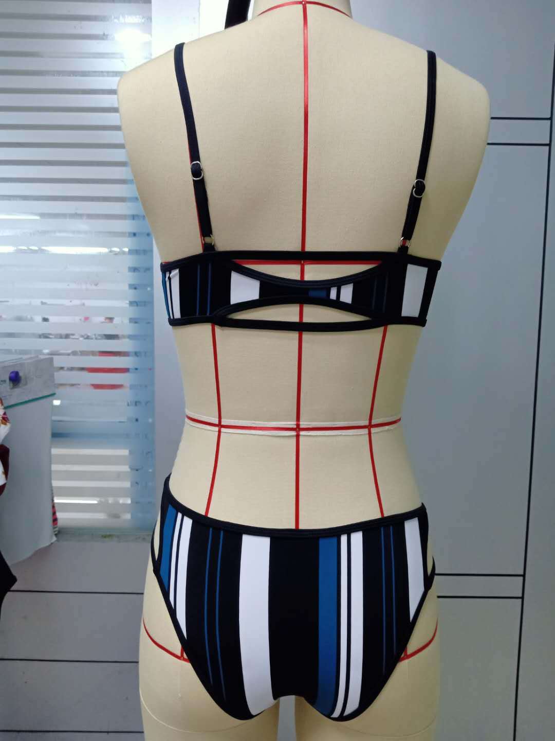 European And American Vertical Striped Bikini - Image 5