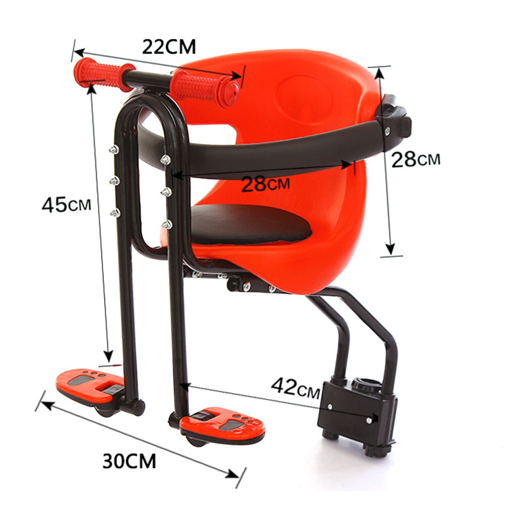 Front Mount Child Bike Seat Kids Bicycle Safe W Handrail Pedal 50KG