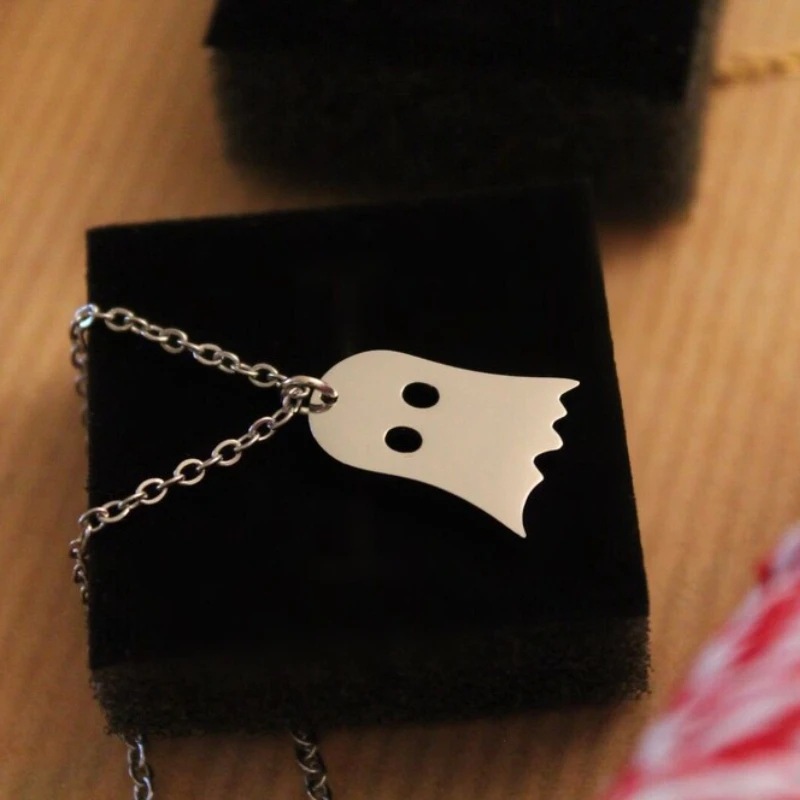 Stainless Steel Ghost Necklace For Halloween Party