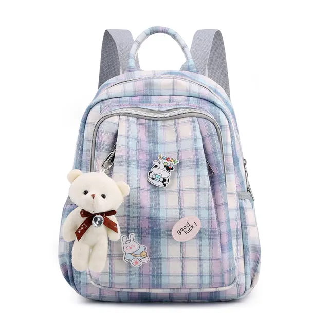 Large capacity Mommy Bag Vertical Shoulders Casual Fashion Print Blue - Shop at LoveMi
