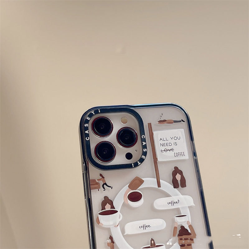Cartoon Graffiti Coffee Girl Mobile Phone Case - Image 2