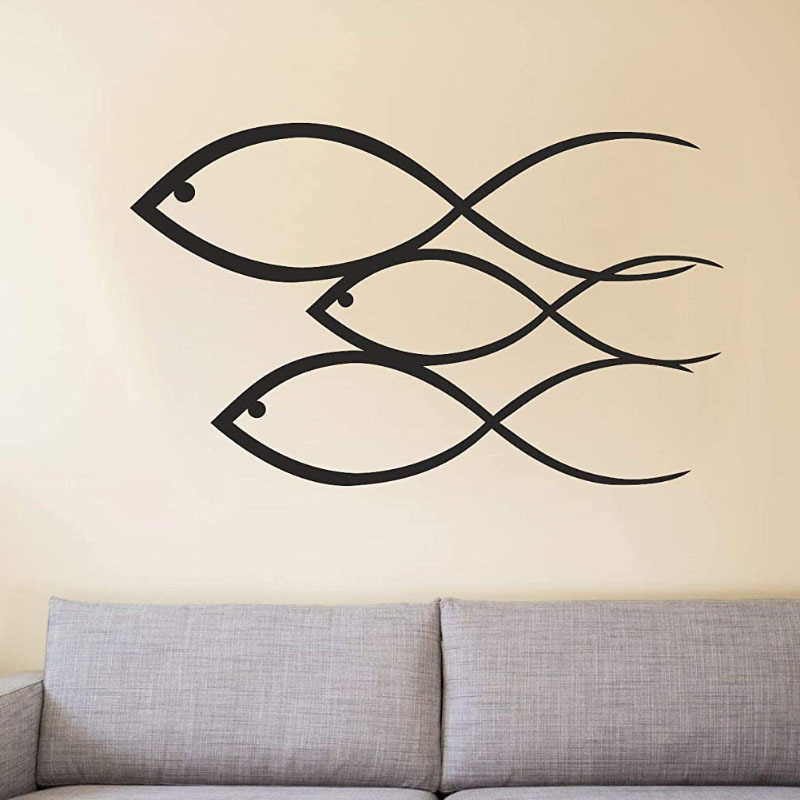 Title 2, Simple Stroke Fish Iron Line Silhouette Decorat...