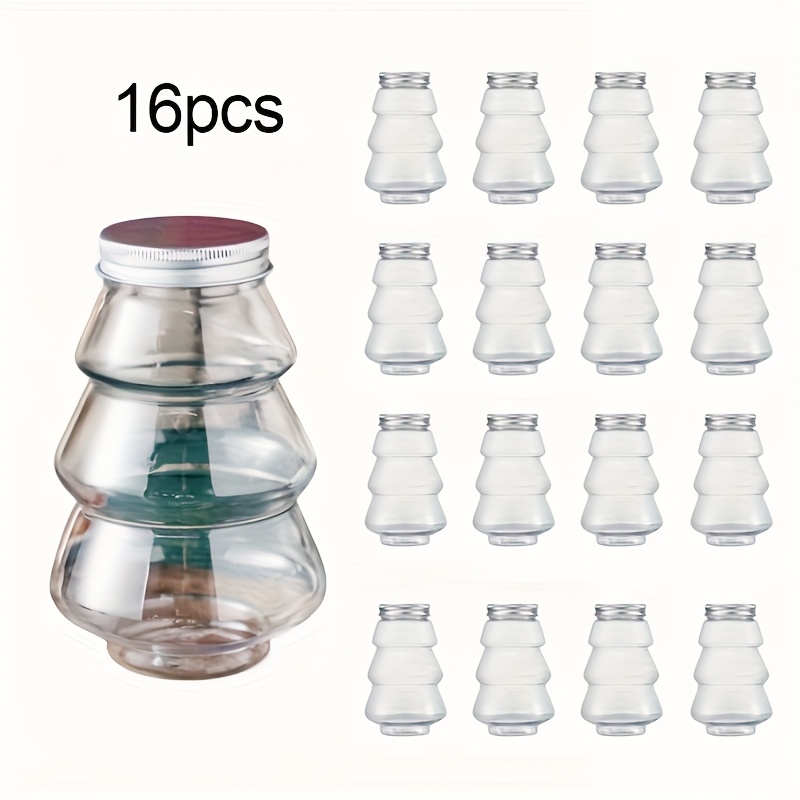 Christmas Tree shaped Jar Set Of 16, 16.91oz, PET Jars With Metal Lids, Comes With A Thank You Card, Suitable For Holiday Gifts And Decorations, Ch... 16Tggpc666 - Shop at LoveMi