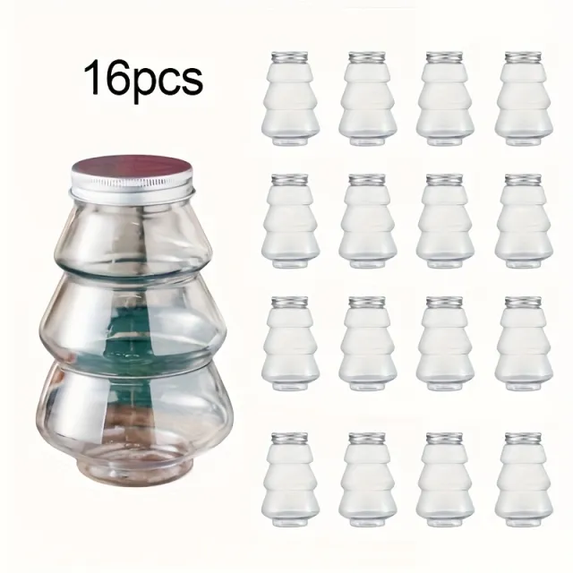 Christmas Tree shaped Jar Set Of 16, 16.91oz, PET Jars With Metal Lids, Comes With A Thank You Card, Suitable For Holiday Gifts And Decorations, Ch... 16Tggpc666 - Shop at LoveMi