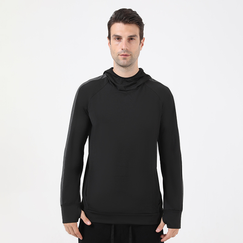 Fleece Thickened Hooded Sports Jacket Men's Fitness Running Training Long-sleeved Basketball