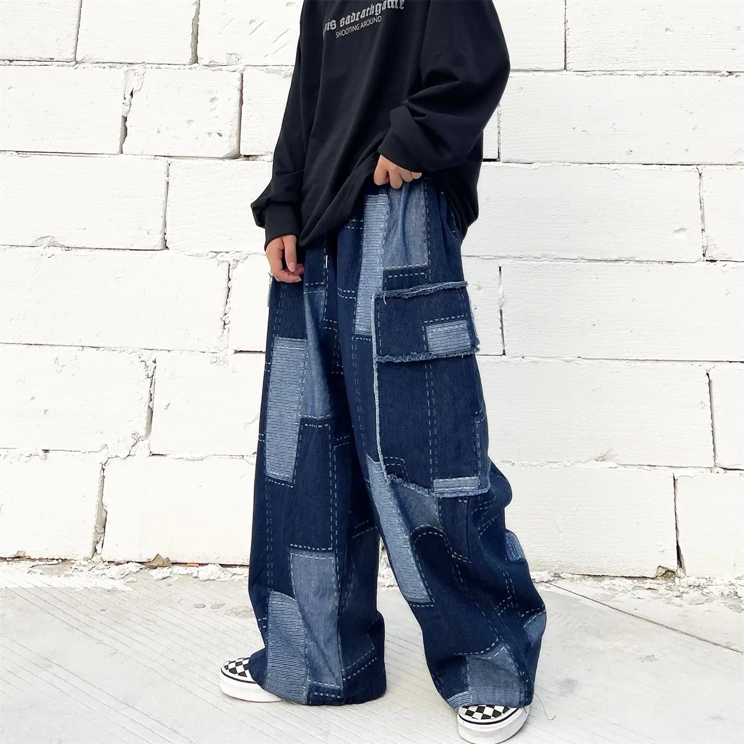 Vintage Jeans Wide Leg Pants Loose Town Type Pants For Women