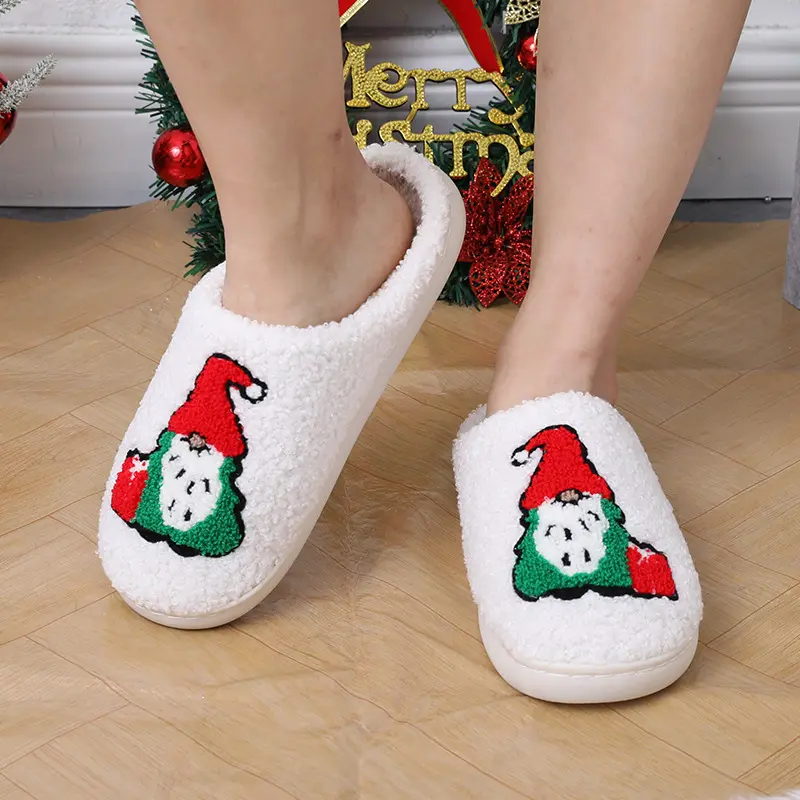 Cute Cartoon Santa Claus Home Slippers Couple