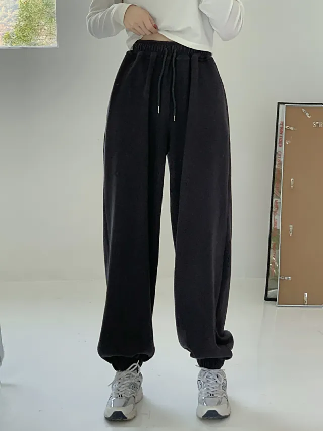Drawstring Dropped Wide Leg Lounge Pants Grey - Shop at LoveMi