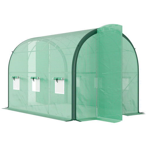 Outsunny 2m Polytunnel Greenhouse, With Windows And Doors Green Green - Shop at LoveMi