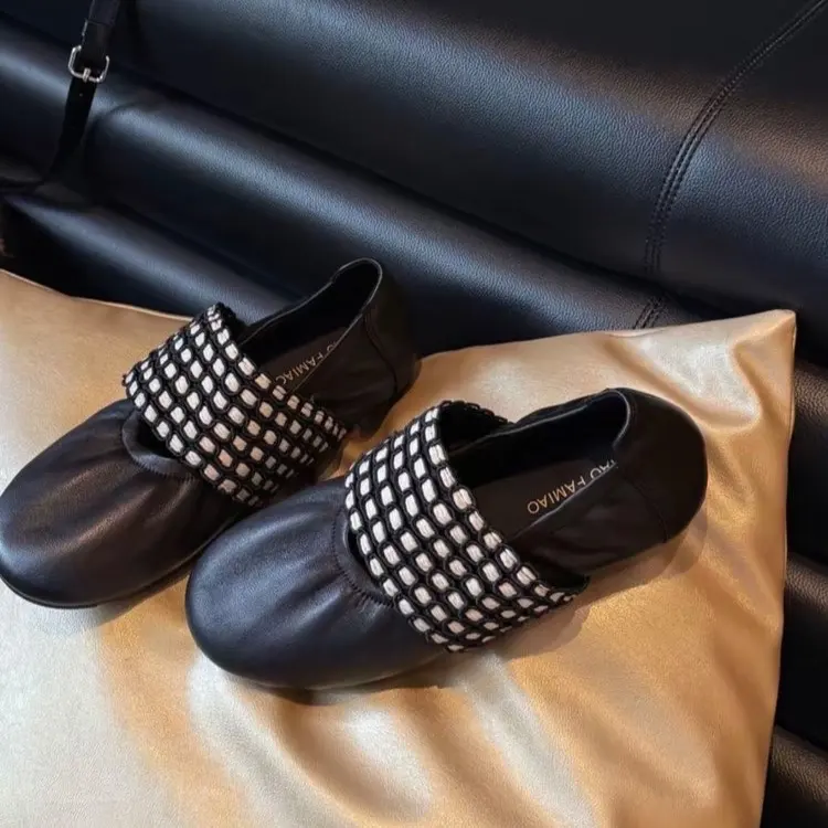French Retro Hollow-Out Woven Flats Women, 2026