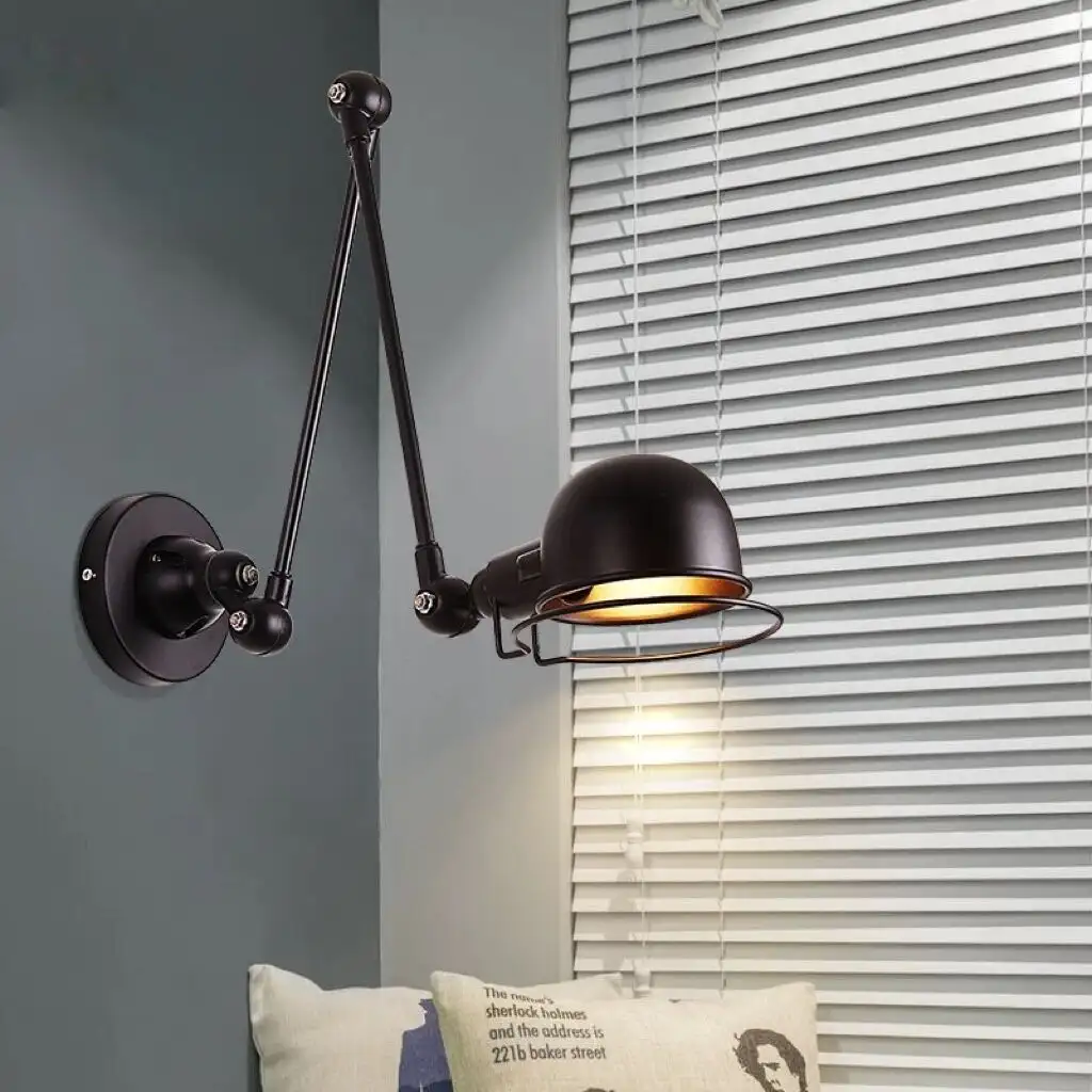 Retro American Mechanical Arm Double Section Wall Lamp