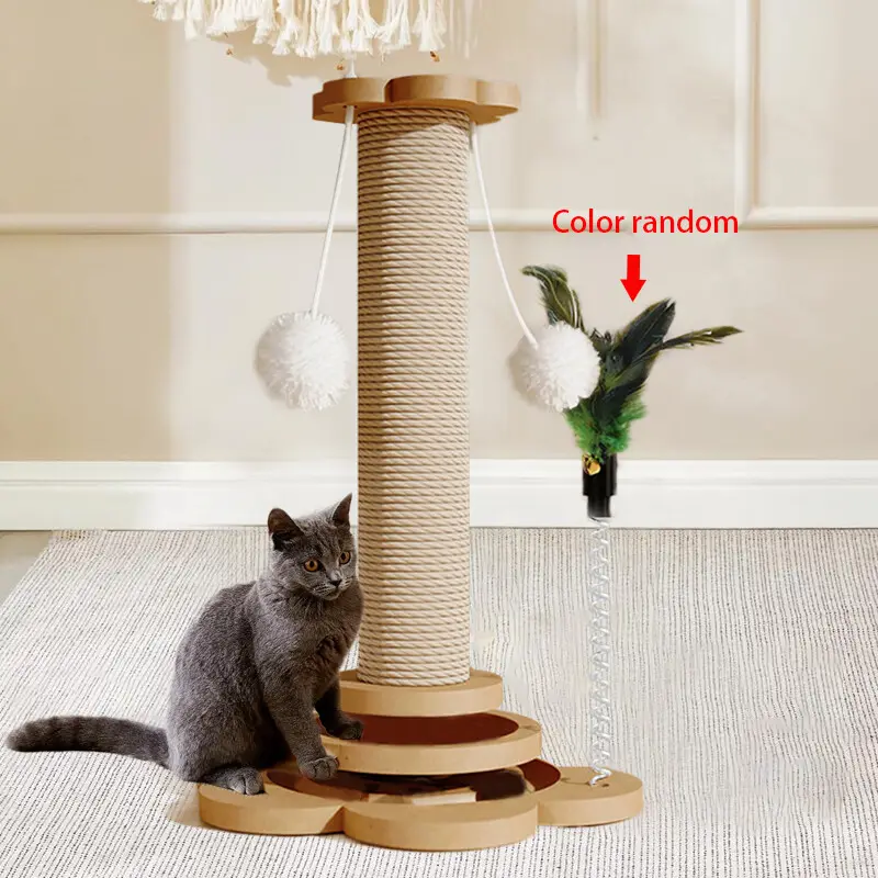 Large Tall Cat Scratching Post Strong Natural