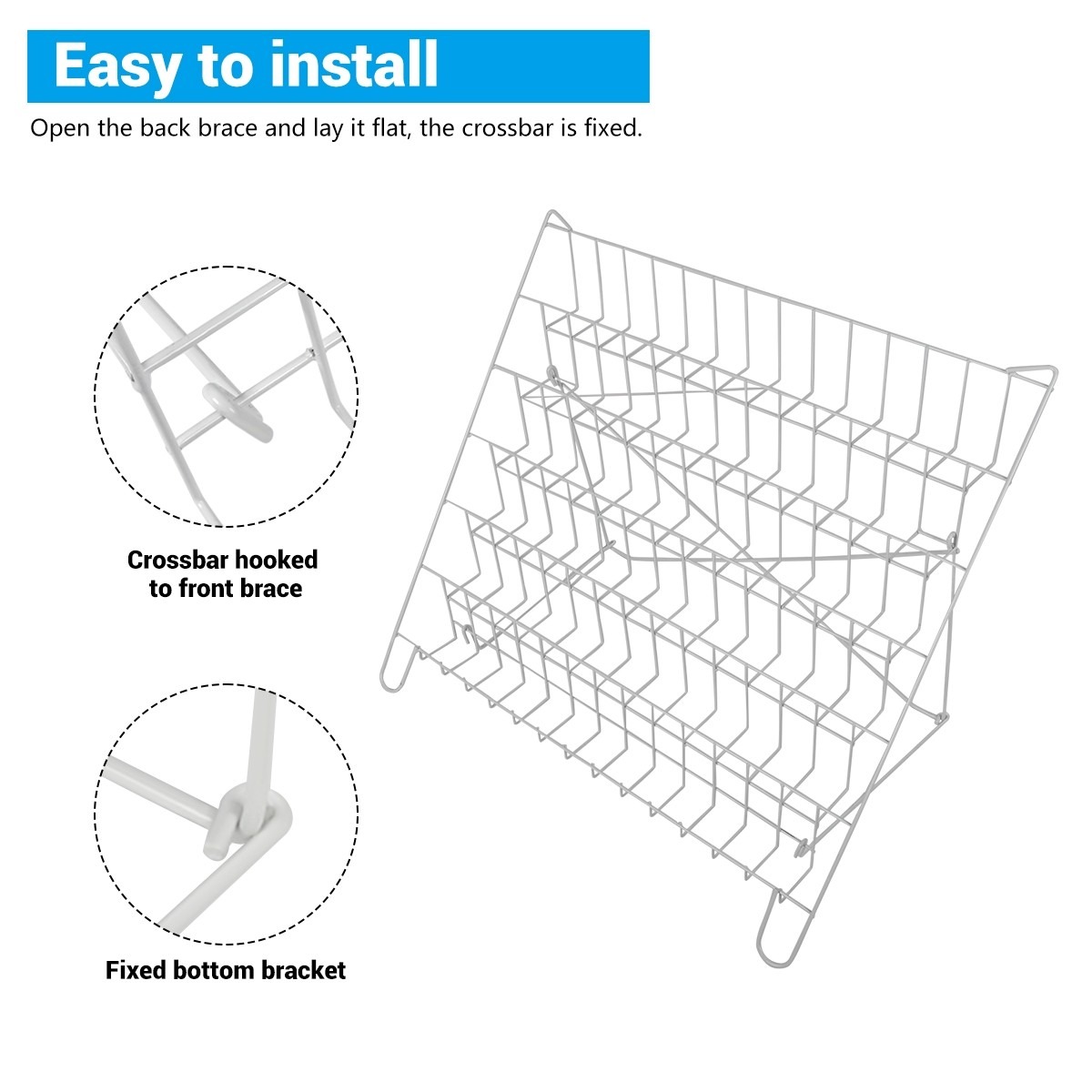 6 Tier Foldable Counter Card Book Rack Display Stand Wire Magazine White — image 3