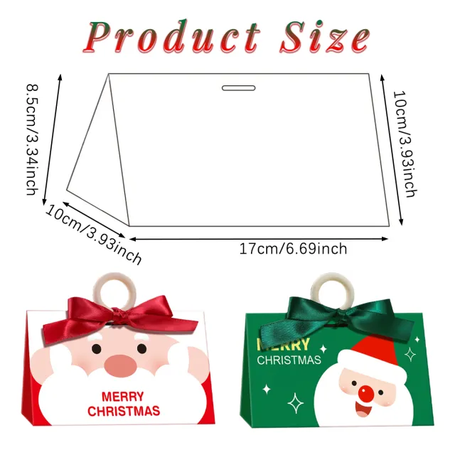 10 Pack Christmas Candy Boxes With Ribbon And Wooden Ring Merry Cartoon Paper Treat Boxes Christmas Santa Claus Pattern Cookie Goodies Box For Chri... 10Pcs - Shop at LoveMi
