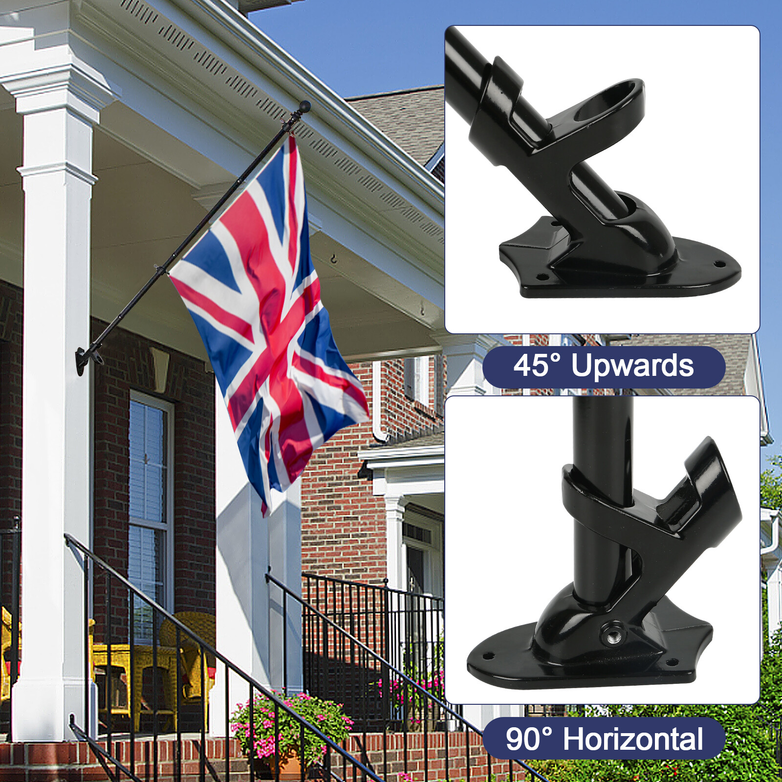 6ft Telescopic Flagpole Flag Pole Kit Outdoor Wall Mounted Mount Holder Set NEW — image 10