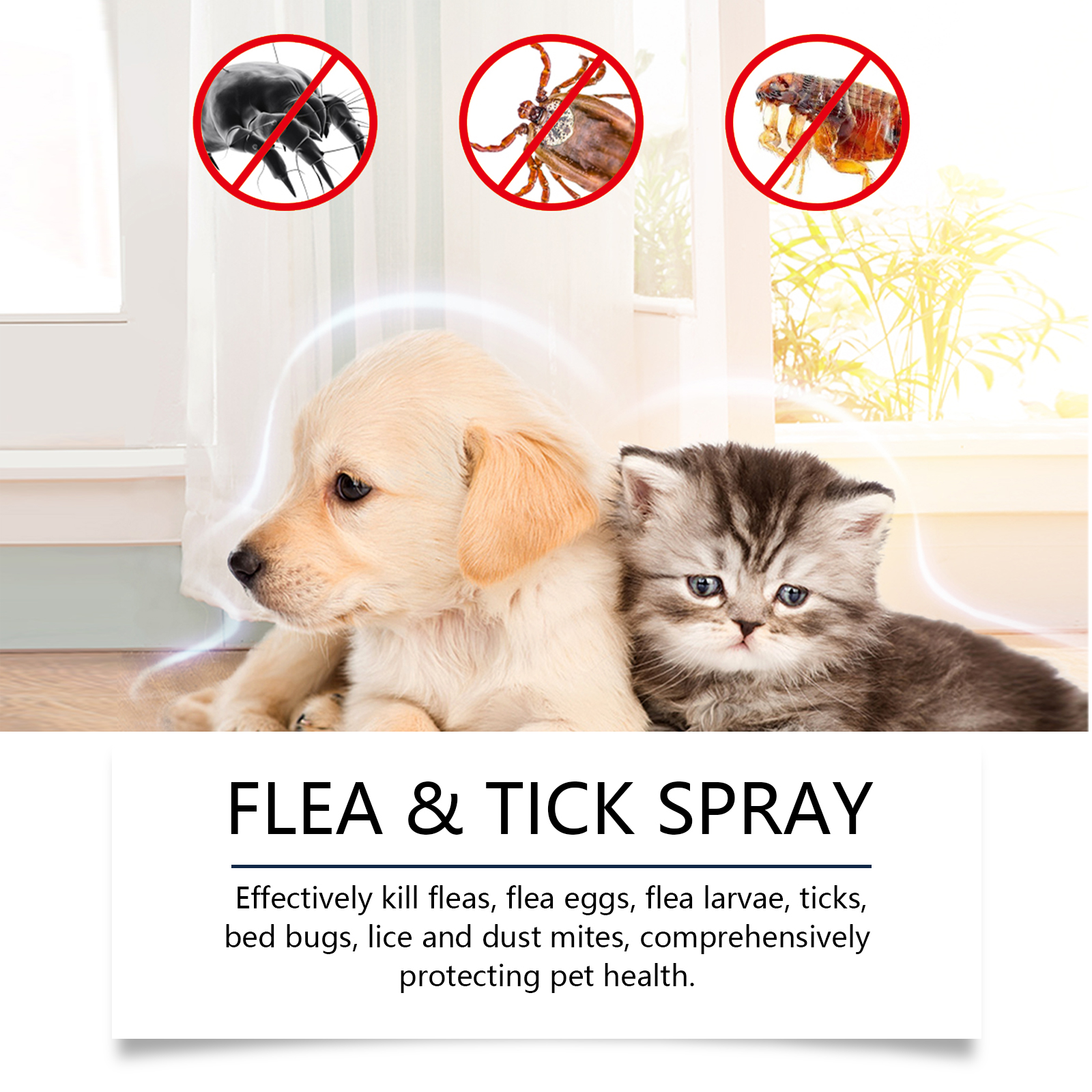 Natural Flea & Tick Spray For Dogs & Cats, Plant-Based Pest Repellent Kills Fleas, Ticks, Lice & Mites — foto 4