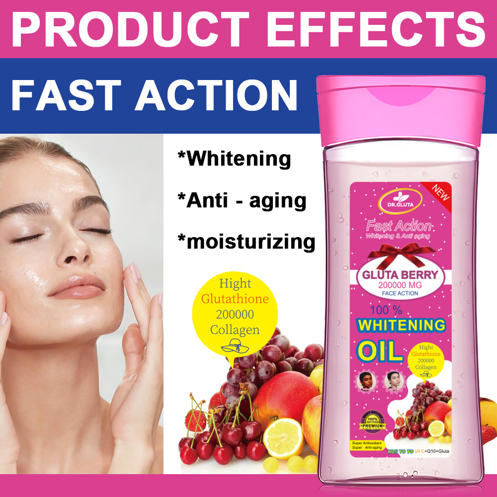 Glutathione Whitening Oil Fast Action Whitening & Anti Aging Body Oil Fruit Berry Collagen Skin Care 200ml — foto 5