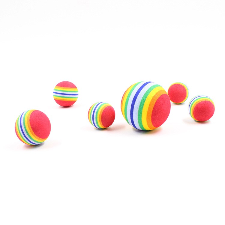 Pet Cat Elastic Mute Rainbow Ball Toy