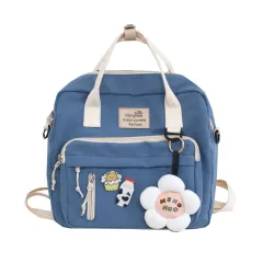 Crossbody Handbag College Style Girl Small Backpack - Blue - View 1