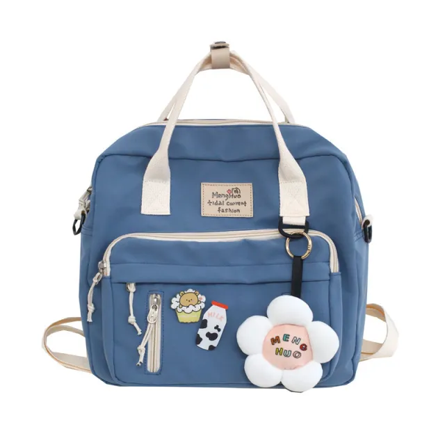 Crossbody Handbag College Style Girl Small Backpack Blue - Shop at LoveMi