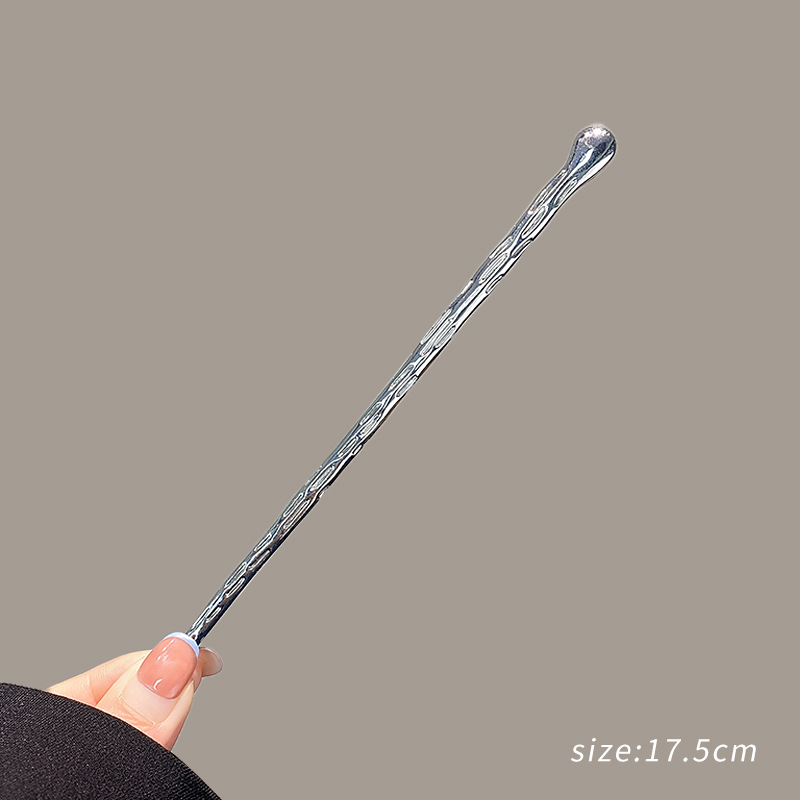 Metal Hairpin Female Back Of The Head Coiled Hair Gods Silver - Shop at LoveMi