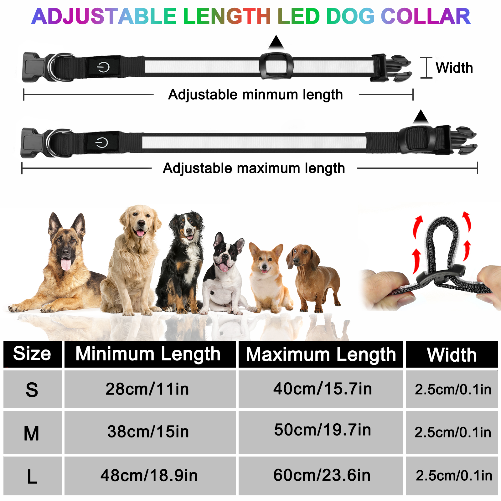 Light Up Dog Collar - Lights For The Dark Night, Adjustable Flashing — image 10