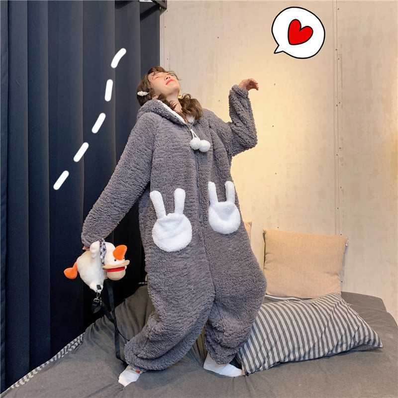 Title 3, Cute Homewear Pajamas One-Piece Winter Anime Co...