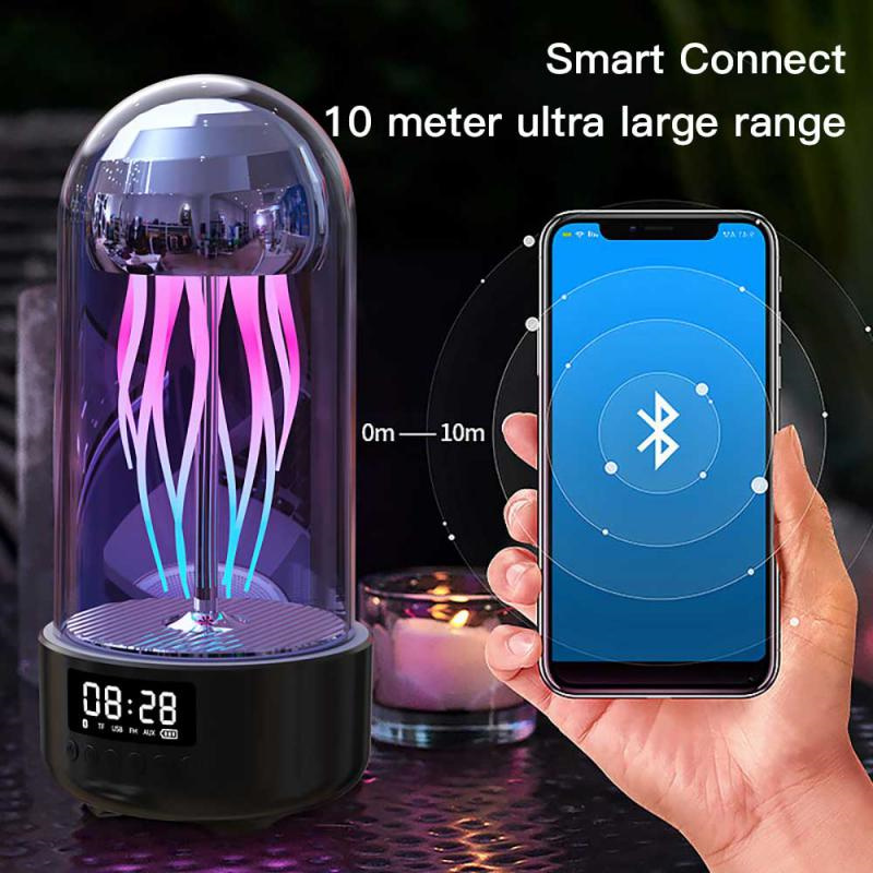 3in1 Colorful Jellyfish Lamp med Clock Luminous bærbar - Miniatyr 6