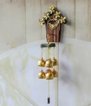 Japanese Style Garden Metal Love Nest Wind Chime Wall Hanging Doorbell 6 Bells - Shop at LoveMi