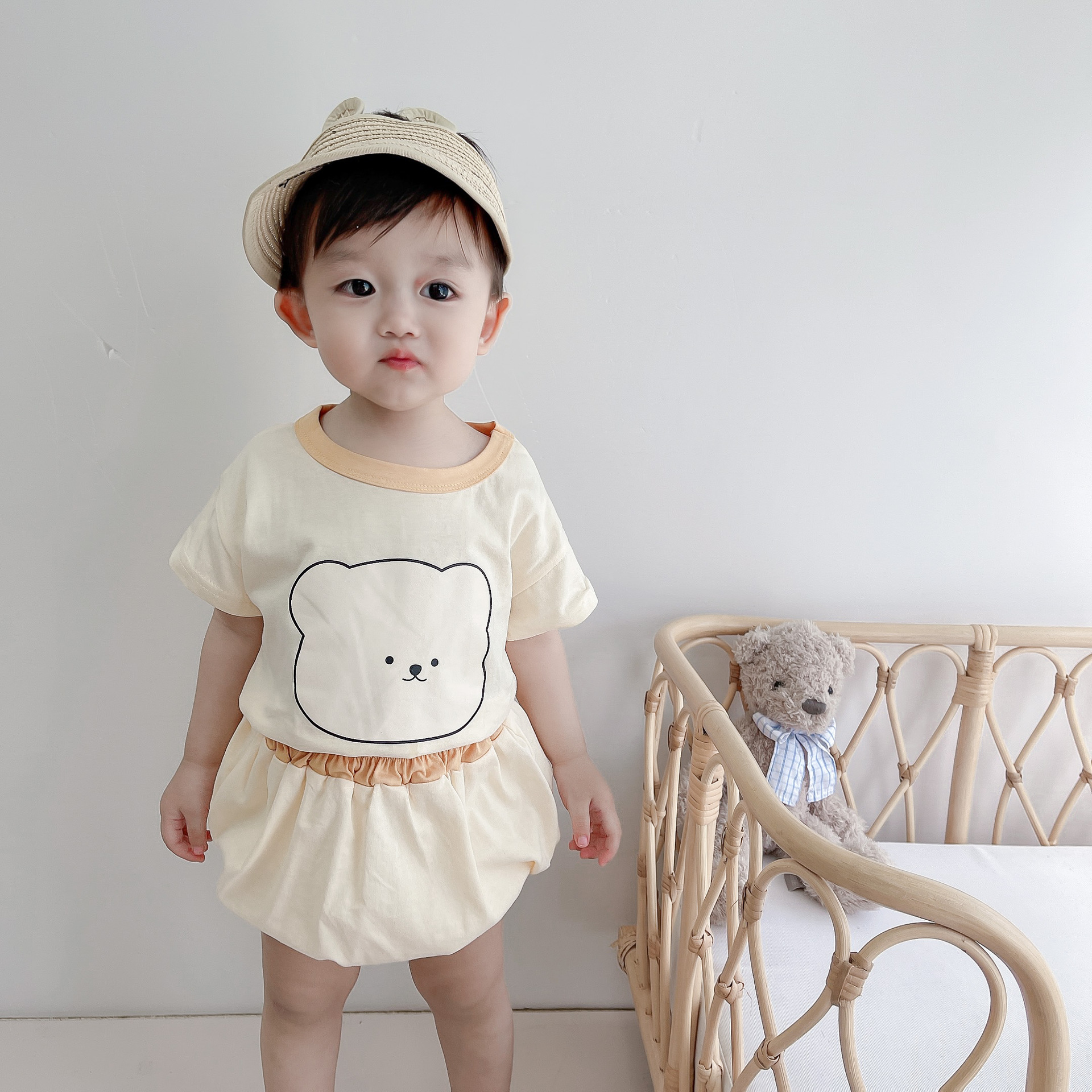 Baby Children's Summer Boy Suit Korean Children's Short-sleeved Shorts Outing Suit Two-piece Summer