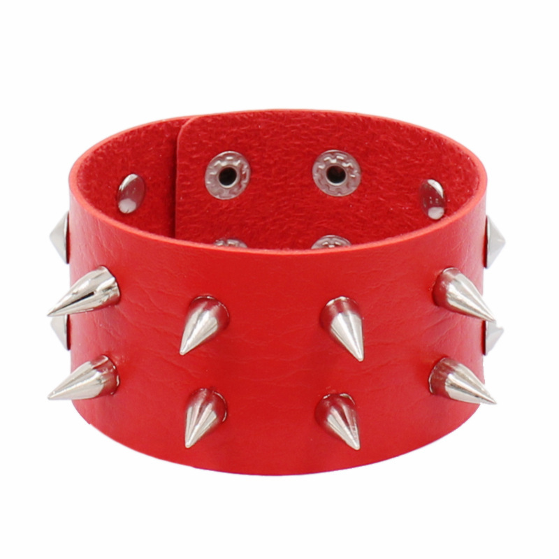 Fashion Leather Rivet Snap Bracelet - Image 4