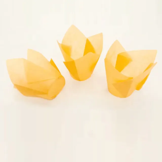 Household Oil And High Temperature Resistant Solid Color Tulip Cake Paper Cups Orange - Shop at LoveMi