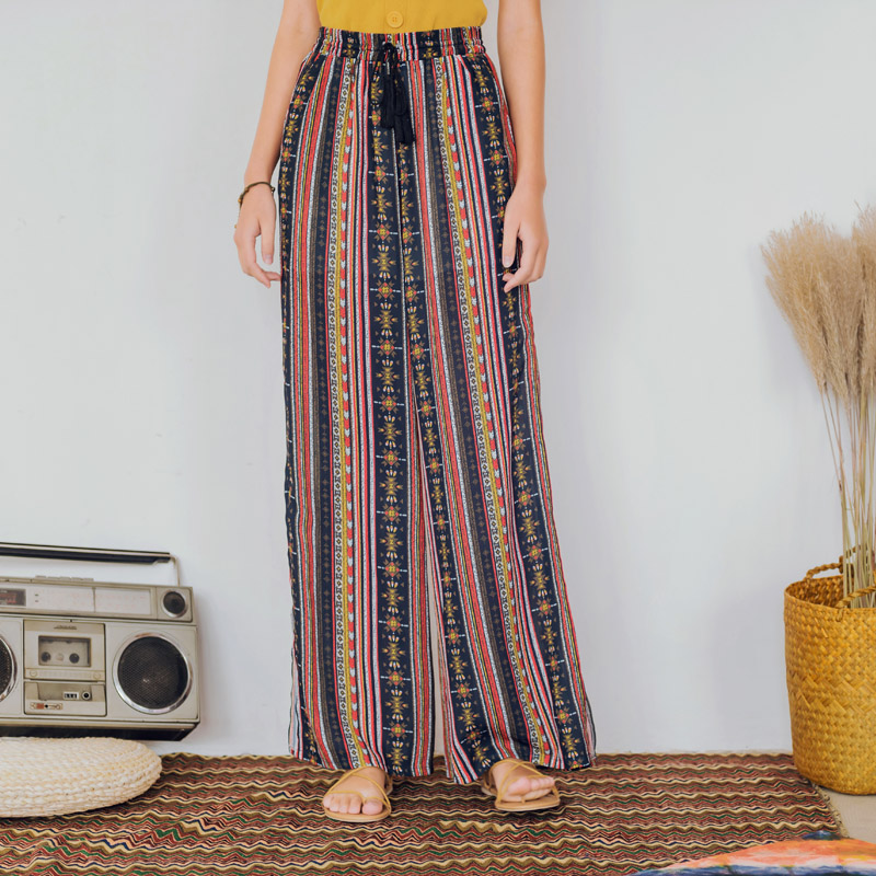 Women's Bohemian Slit Loose Wide Leg Pants