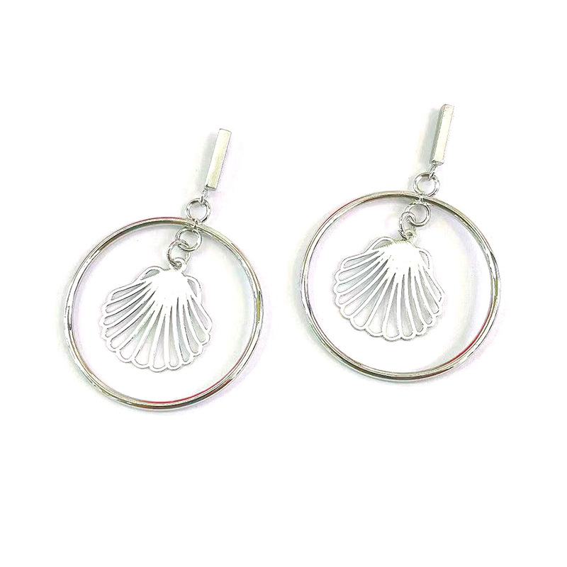 European And American Popular Shell Ginkgo Leaf Earrings