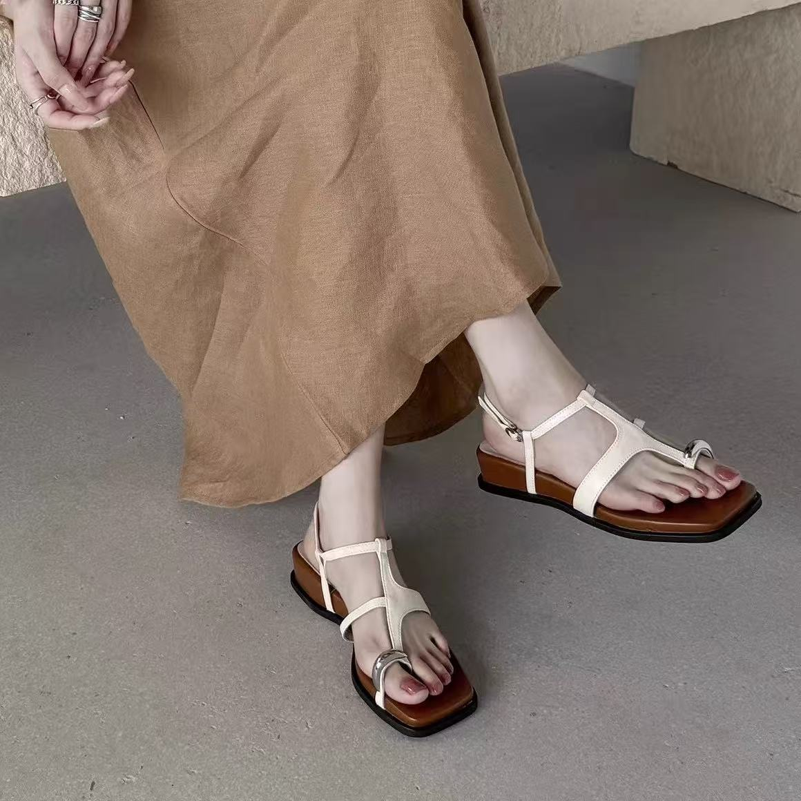 Metal Buckle Thong Sandals, picture 2 of 2