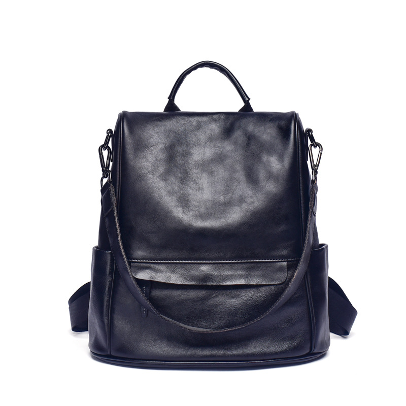 Genuine Leather Anti-Theft Backpack