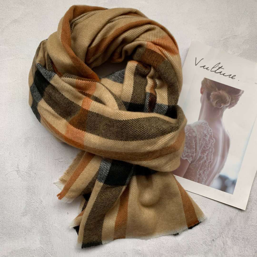 Striped Camel Simple Fashion Atmosphere Thickened Scarf Dual-use