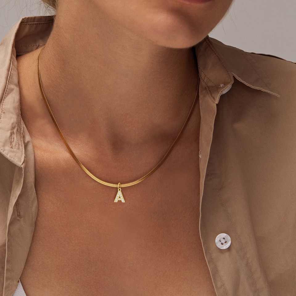 1 Piece 304 Stainless Steel Zircon Ion Plating 14K Gold Real Plated Letter Number Polished Stretch Adjustable Pendant DIY Jewelry Accessories 5