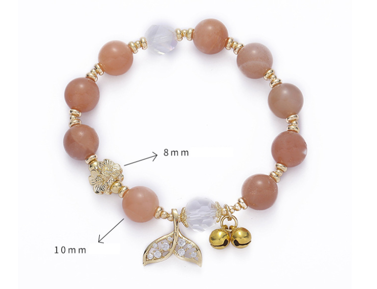 Title 1, Natural Orange Moonstone Crystal Bracelet Fisht...