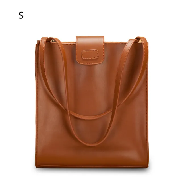 Tote High Capacity Commuter Shoulder Bag In Premium Leather Brown - Shop at LoveMi