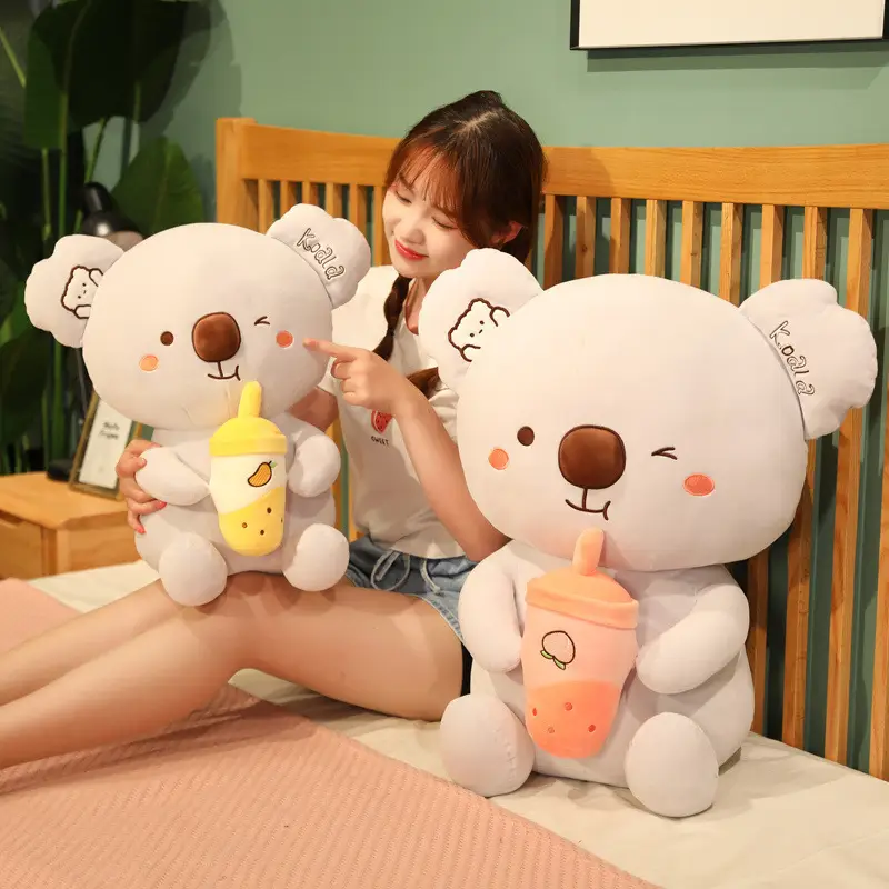 New Soft Milk Tea Cup Plush Doll Cute Koala Pillo