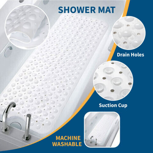Non Slip Bath Mat Extra Large Shower Bathtub Anti-Mold Rubber Strong Suction — image 6