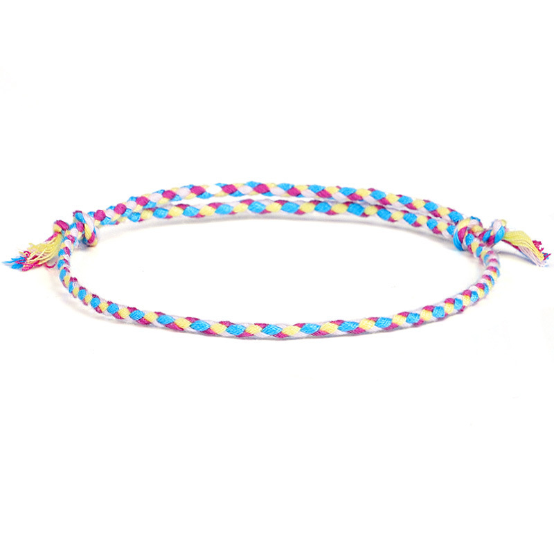 Ping An Buckle Four-strand Colorful Text And Play Line Bracelet