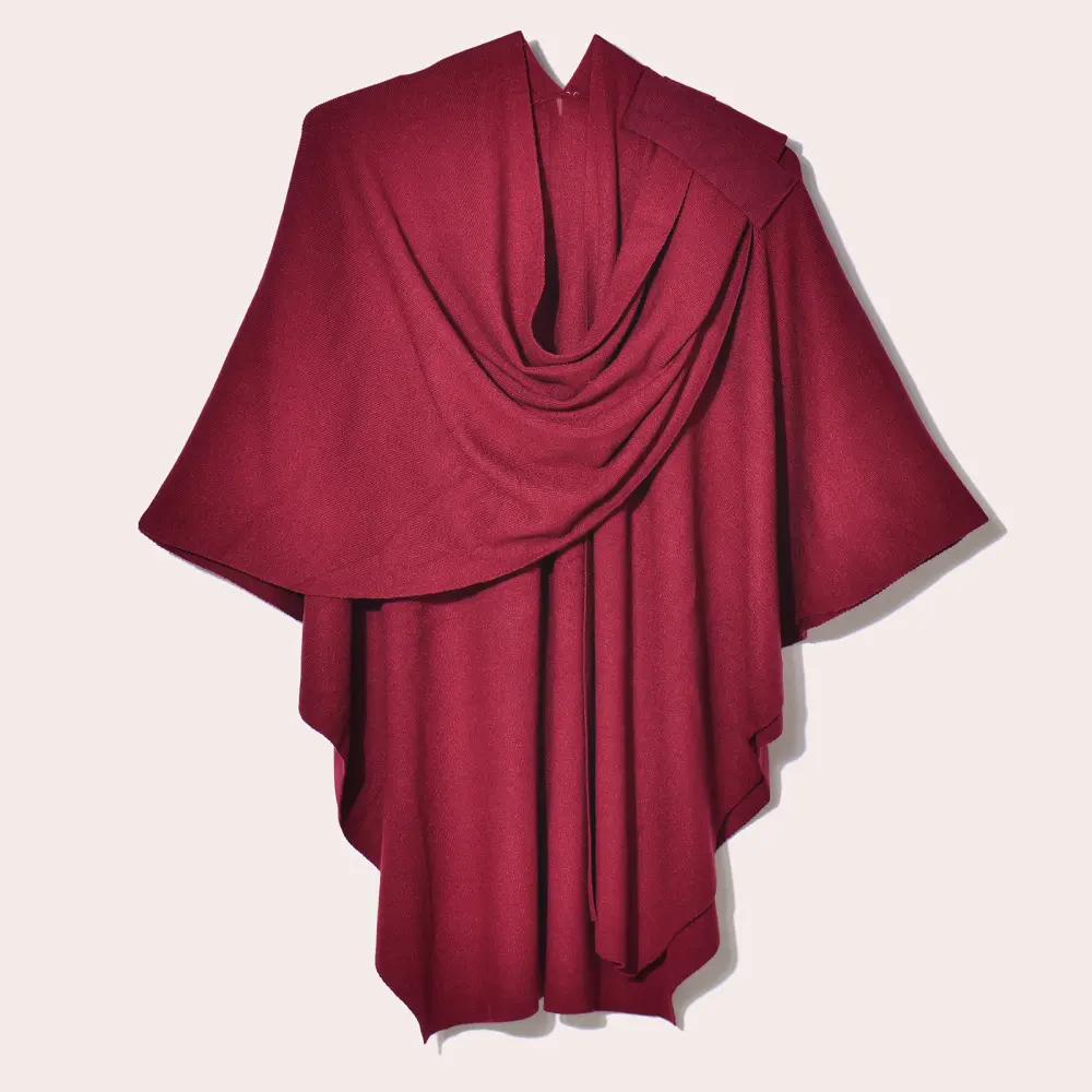 Women's Knit Solid Color Belted Shawl Coat